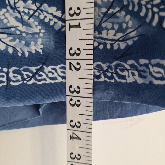 Vintage 100% Silk Midi Wrap Skirt 4 Blue Straight Waist 24" Classic Charter Club - Picture 8 of 9